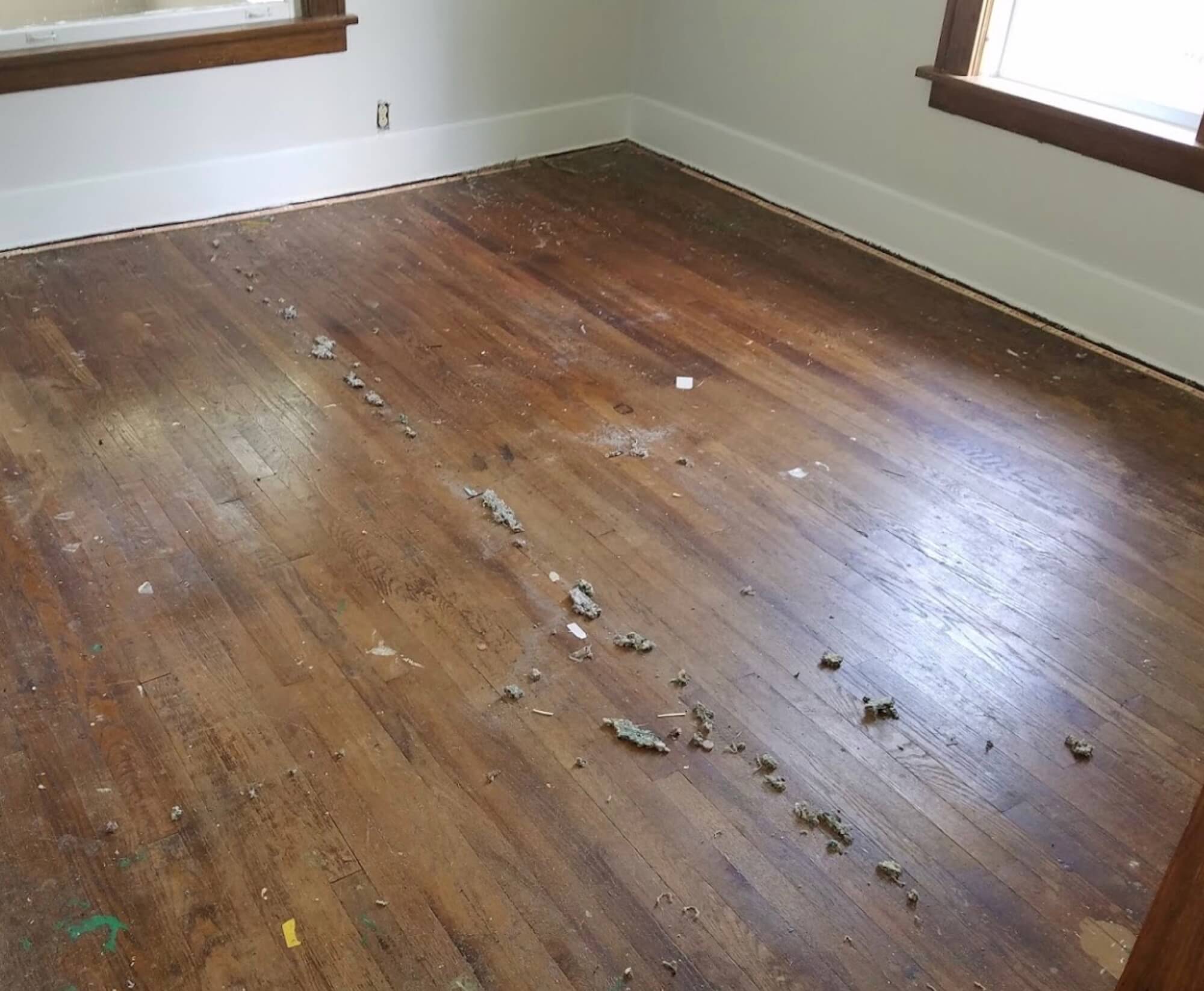 Dusty old hardwood flooring
