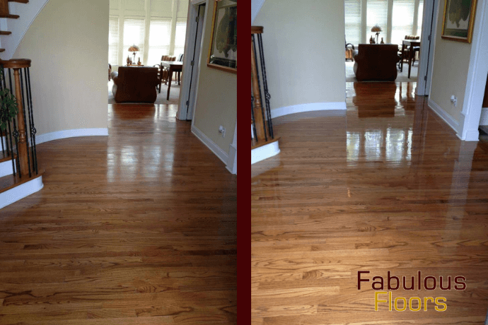 before and after wood floor refinishing hampton township pa