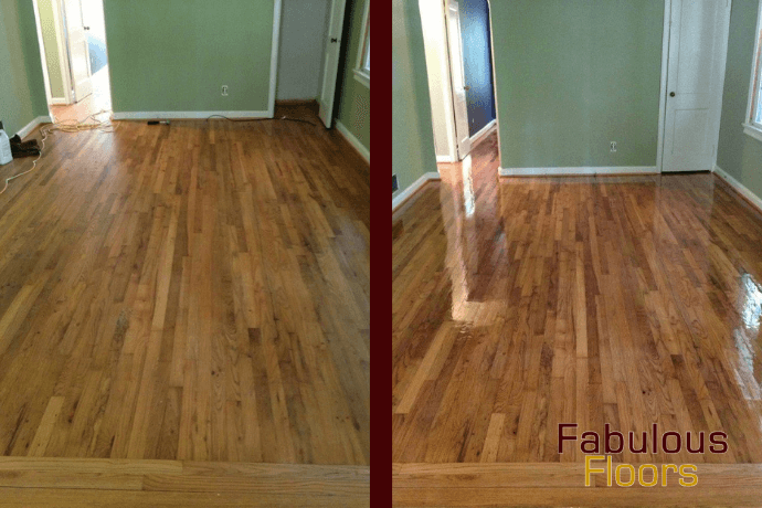 before and after hardwood floor resurfacing in Cranberry, PA