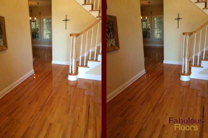 before and after hardwood floor resurfacing in Cranberry, PA