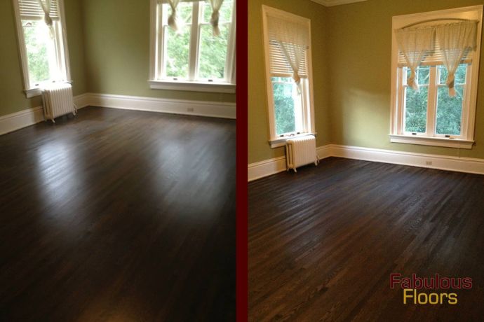 before and after of a resurfacing project in carnegie, pa